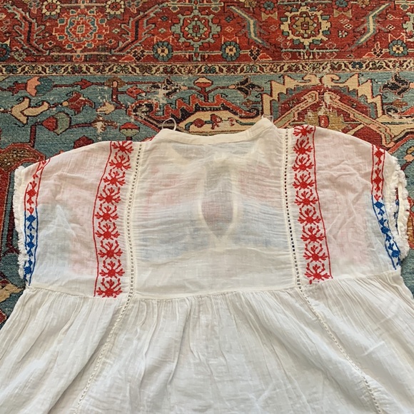 Zara embroidered peasant top blouse boho XS 0 2 EUC - Picture 5 of 5